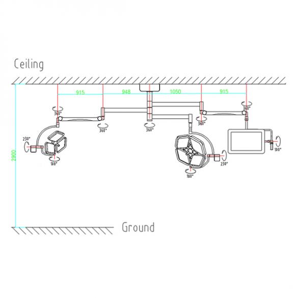  HF-L3+4C-TV LED Operating Lamp